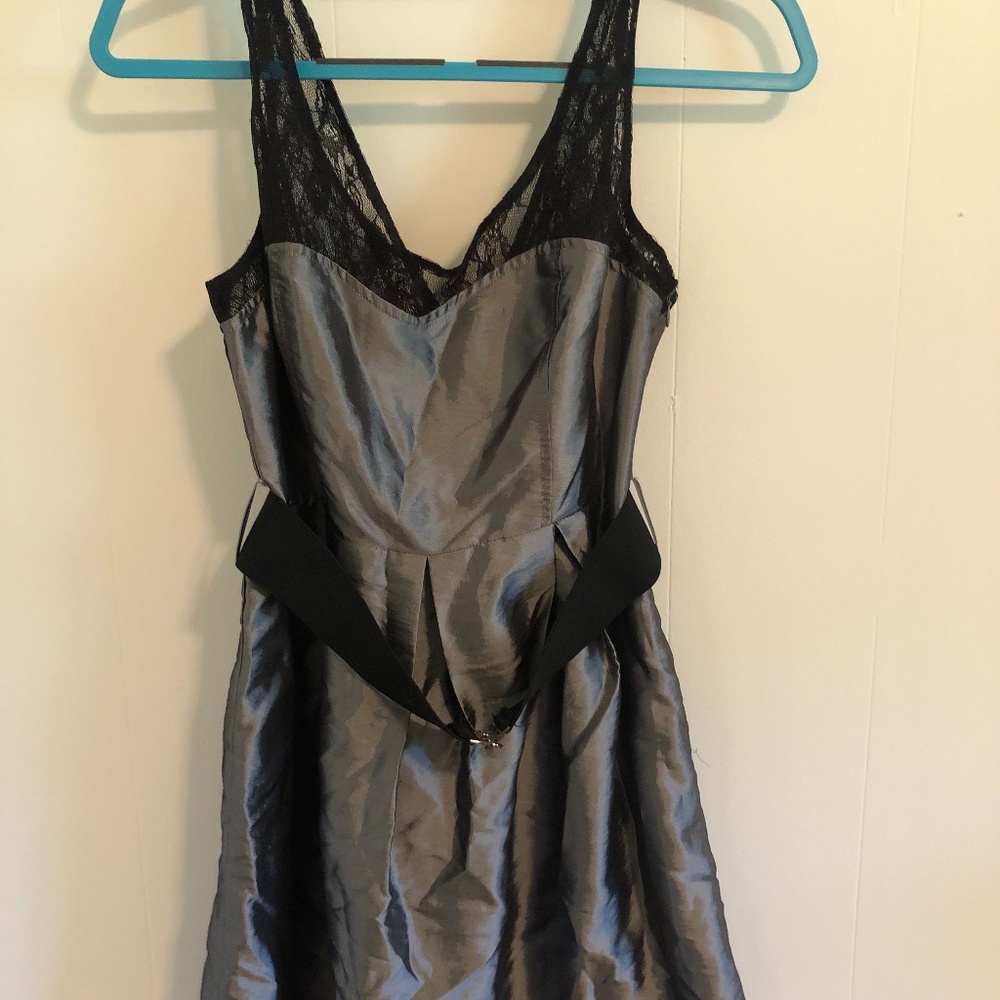NEW Forever 21 Grey/Silver Dress with Black Lace